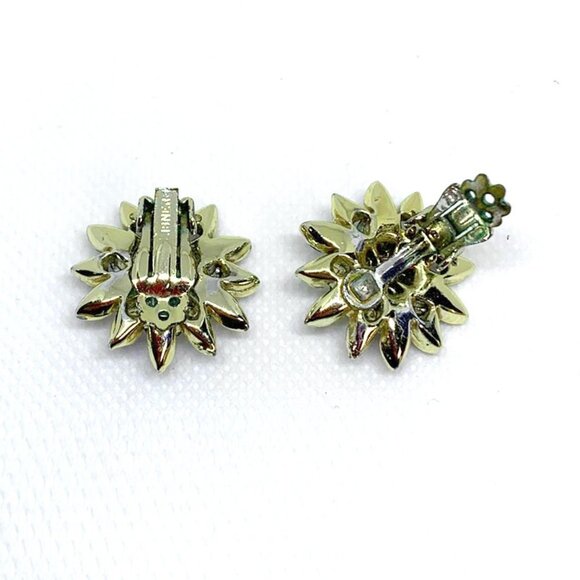 VINTAGE SIGNED LISNER 1950's MCM AB Starburst Earrings - Picture 3 of 5